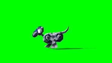 机械狗奔跑绿幕抠像特效视频素材