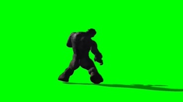 金刚大猩猩被击打后踉跄脚步绿屏抠像特效视频素材