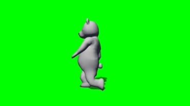 大狗熊潇洒走路绿屏抠像特效视频素材