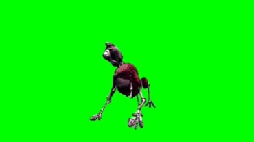 怪物奔跑骨架动作捕捉绿屏抠像特效视频素材