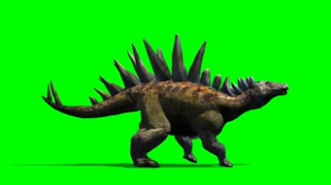 远古剑龙恐龙绿屏背景透明抠像特效视频素材