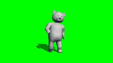 玩具熊大摇大摆绿屏抠像特效视频素材