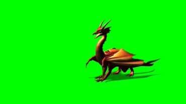 神兽神龙翼龙喷火绿幕视频素材