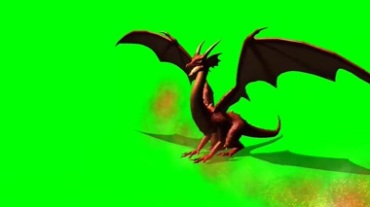 神兽神龙翼龙喷火绿幕视频素材