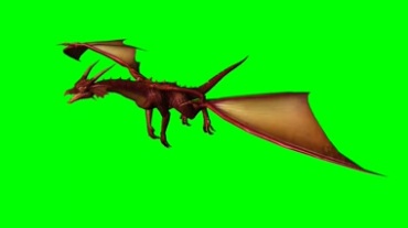 飞龙翼龙神兽飞行姿态绿幕视频素材