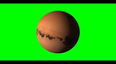 外星球自转绿幕背景透明抠像特效视频素材