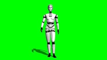 机器人绿屏抠像特效视频素材