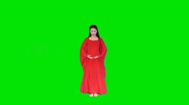 中国美女摆各种手势绿幕视频素材