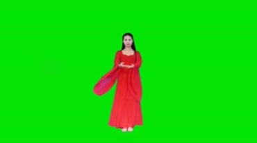 中国美女摆各种手势绿幕视频素材