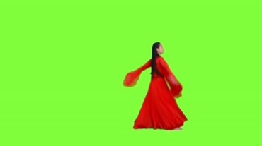 中国风美女独舞绿屏抠像特效视频素材