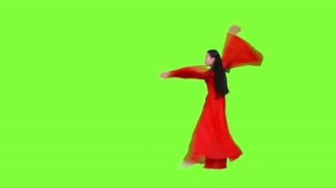 中国风美女独舞绿屏抠像特效视频素材