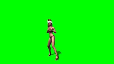 性感美女武术格斗绿屏抠像视频素材
