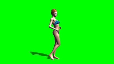 性感比基尼美女绿屏抠像特效视频素材