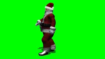 圣诞老人卡通形象绿屏透明抠像特效视频素材