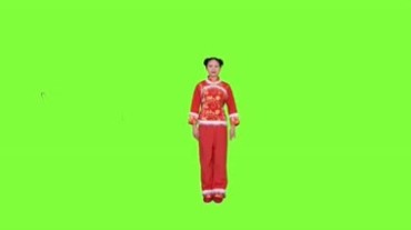 中国喜庆节日美女绿屏背景视频素材