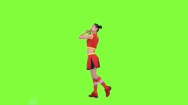 中国美女吹笛子绿屏抠像特效视频素材