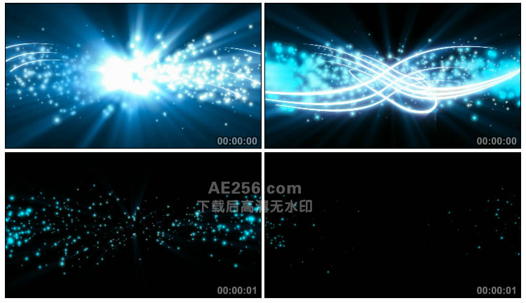 蓝色粒子可做转场透明通道抠像特效视频素材