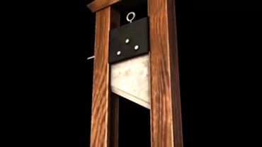铡刀装置闸刀木制机械透明抠像视频素材