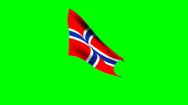 挪威国旗绿幕背景视频素材