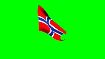 挪威国旗绿幕背景视频素材