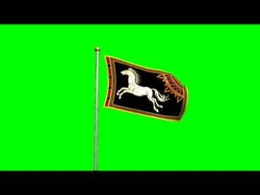 骏马旗帜绿屏特效视频素材