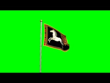 骏马旗帜绿屏特效视频素材