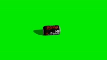 可口可乐罐子绿幕背景透明抠像特效视频素材