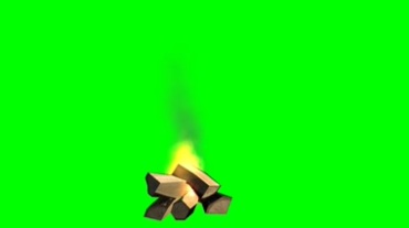 木材堆火焰燃烧绿屏抠像特效视频素材