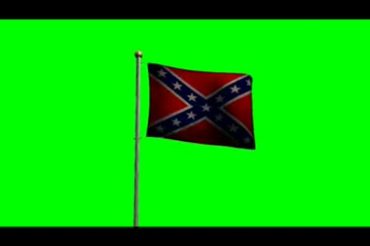 图案旗帜飘扬绿屏抠像特效视频素材