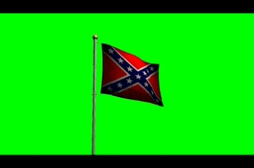 图案旗帜飘扬绿屏抠像特效视频素材