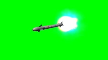 导弹飞弹空中飞行绿屏抠像特效视频素材