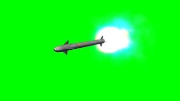 导弹飞弹空中飞行绿屏抠像特效视频素材