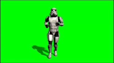 机械战士跑步绿屏抠像特效视频素材