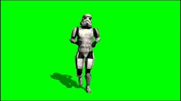 机械战士跑步绿屏抠像特效视频素材