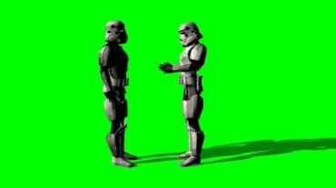 两个机器人沟通交流绿幕抠像视频素材