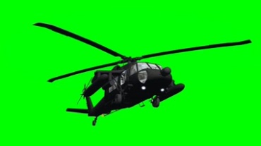 黑鹰直升飞机绿幕背景特效视频素材