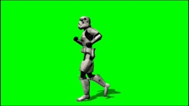 机器人跑步绿屏抠像特效视频素材