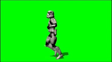 机器人跑步绿屏抠像特效视频素材