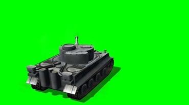 坦克开火绿屏抠像视频素材