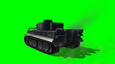 坦克全速前进行驶绿屏抠像视频素材
