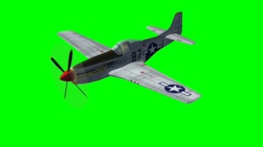 螺旋桨战斗飞机飞行姿态绿幕视频素材