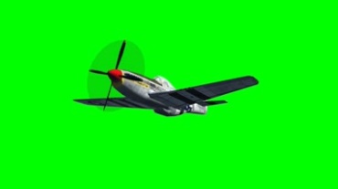 螺旋桨飞机空中飞行绿屏抠像视频素材