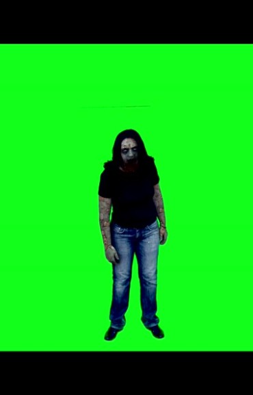 电影真人丧尸僵尸造型绿屏抠像特效视频素材