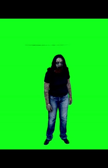 电影真人丧尸僵尸造型绿屏抠像特效视频素材