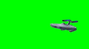 宇宙飞船立体三维绿屏抠像特效视频素材