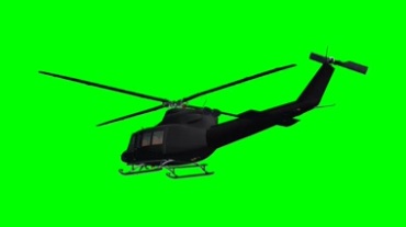 直升机绿幕透明抠像特效视频素材