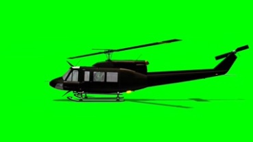 黑鹰直升机绿屏抠像特效视频素材