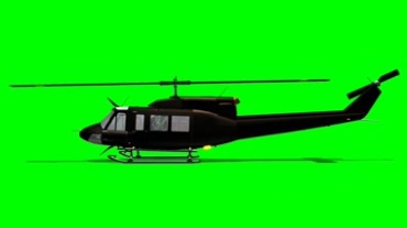 黑鹰直升机绿屏抠像特效视频素材