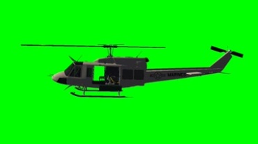 武装直升机绿屏幕背景视频素材