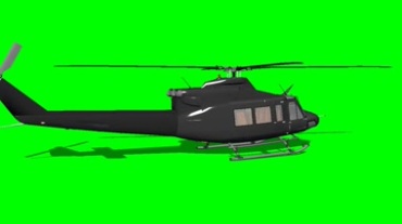 军用直升飞机3D立体展示绿屏抠像特效视频素材